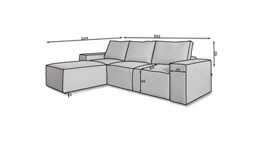 yourhouse24 Ecksofa SILLA L-form Schlafsofa Wohnlandschaft Links Rechts Couch Bettkasten