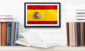 WandbilderXXL Bild mit Rahmen Spanien, Flagge, Wandbild, in 4 Größen erhältlich