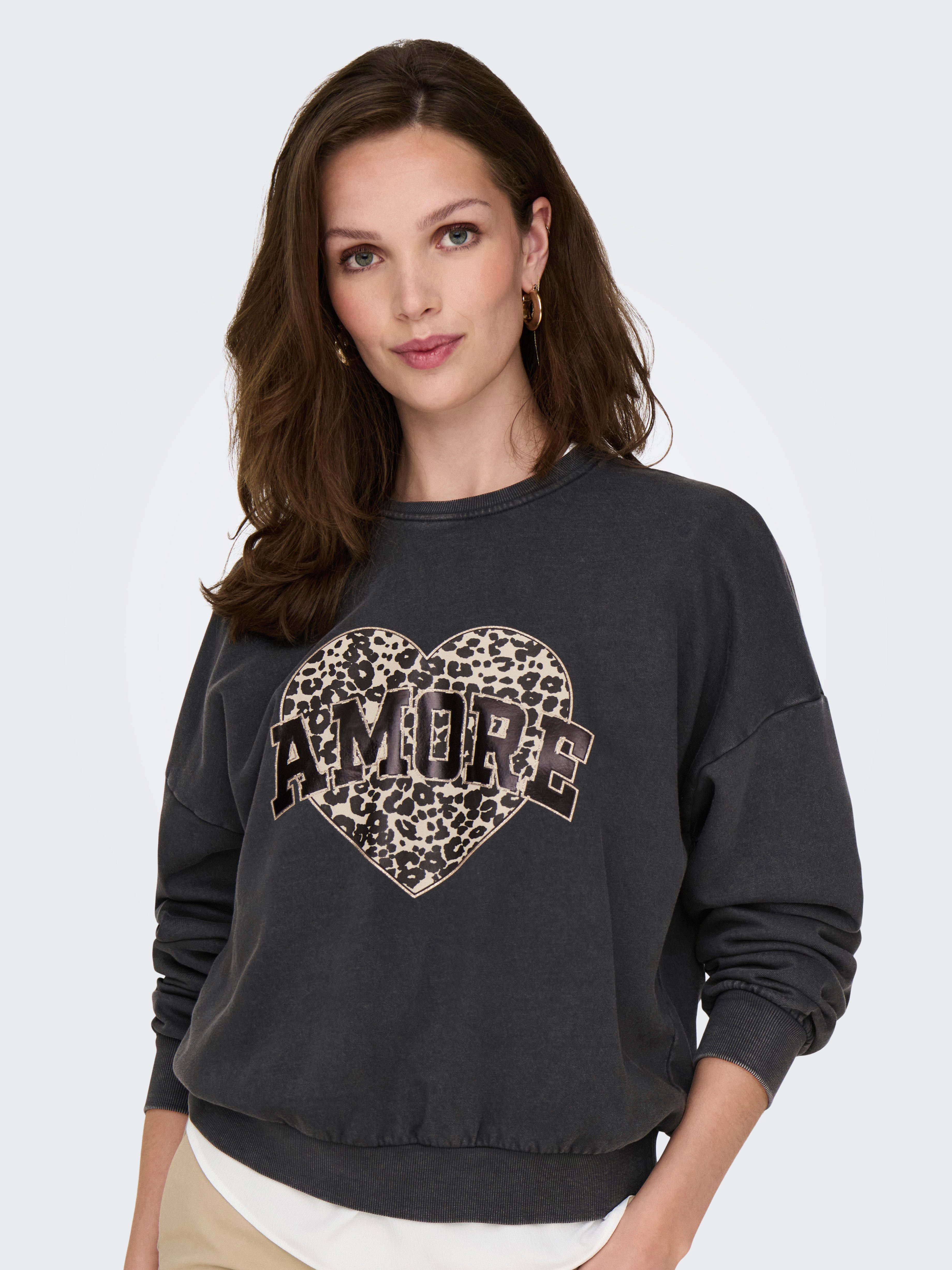 ONLY Sweatshirt ONLLAUREN L/S LEO O-NECK günstig online kaufen