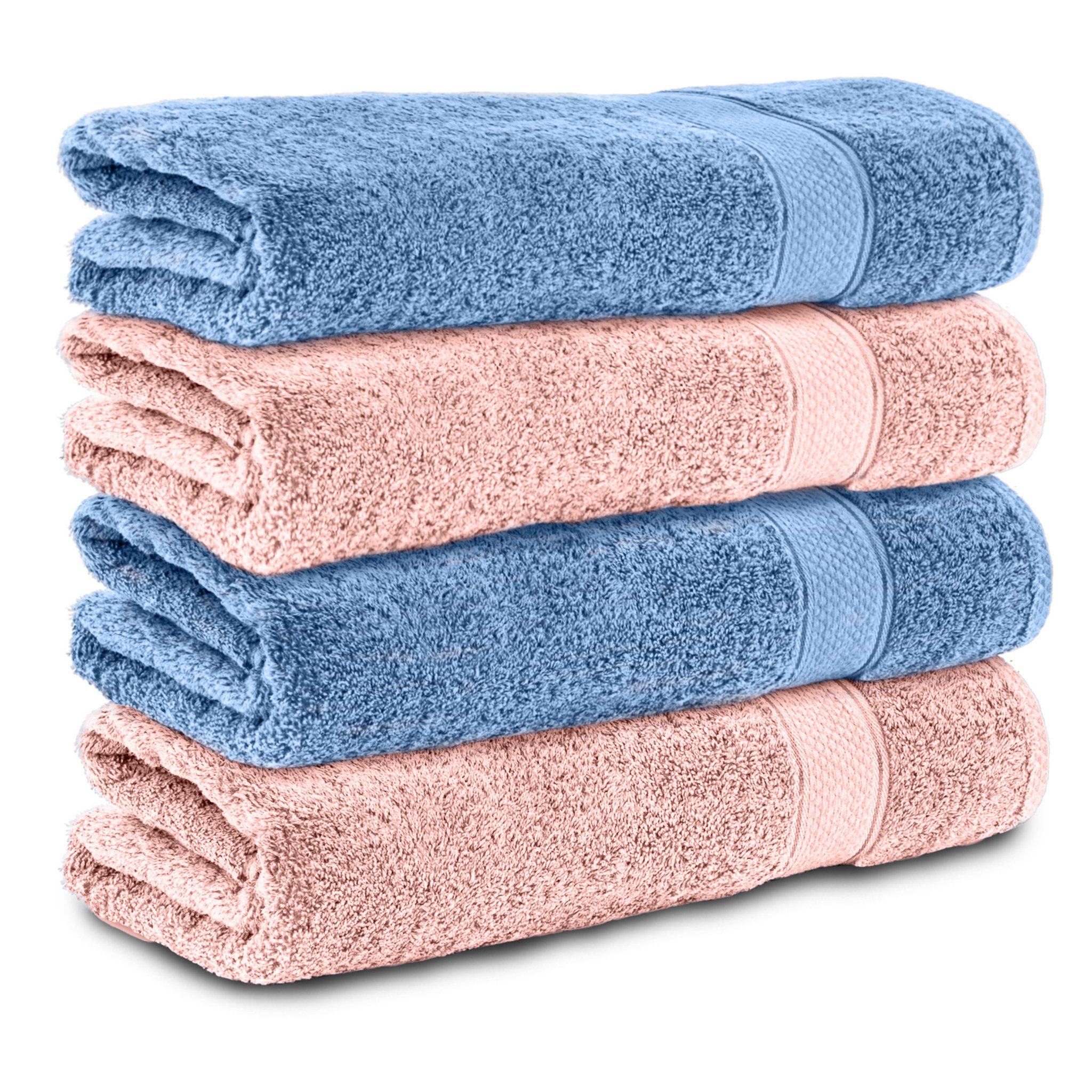 Komfortec Badetücher 100% Baumwolle, 470 g/m², Frottee (4-St), Handtücher 70x140 cm Set, Weich