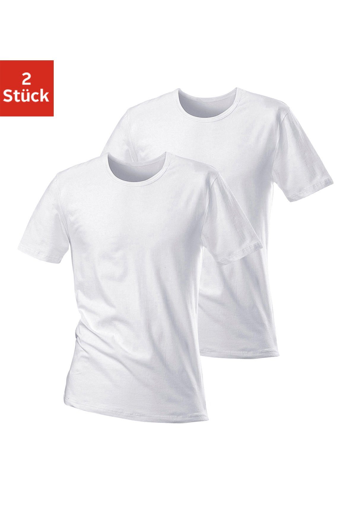 H.I.S T-Shirt (2er-Pack) mit Rundhalsausschnitt perfekt als Unterziehshirt