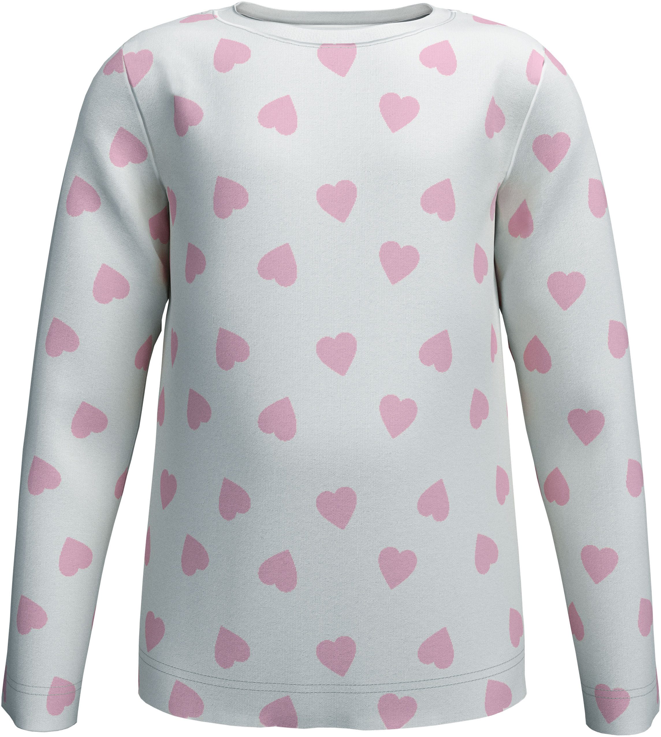 KIDSWORLD Langarmshirt 2er Pack 1x Herzen + 1x Unifarben Shirts (2-tlg) 2er Pack Shirts mit Herzen