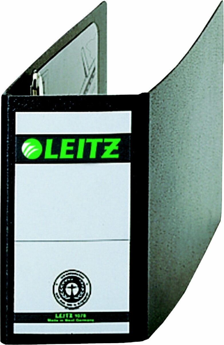 LEITZ Aktenordner Ordner A6 quer 77mm Hartpappe schwarz (5 Stück)