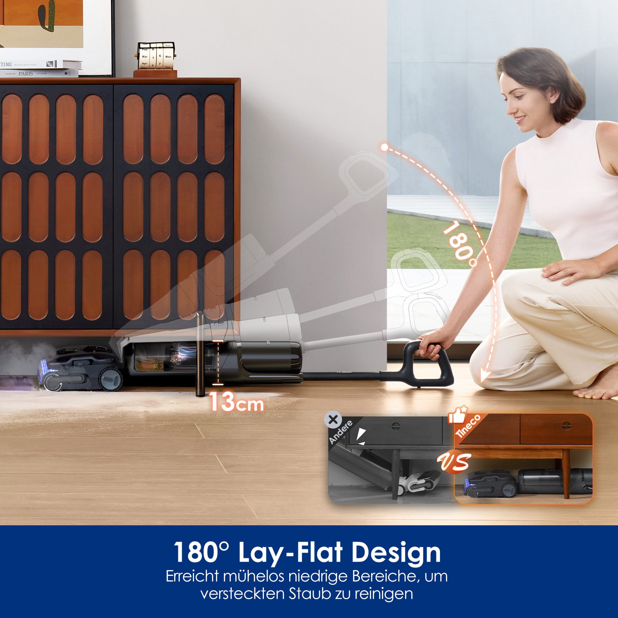 Tineco Nass-Trocken-Sauger FLOOR ONE S7 Stretch Steam Plus mit 160°C Dampfreinigung, 285 W, Selbstantrieb, 80 Minuten