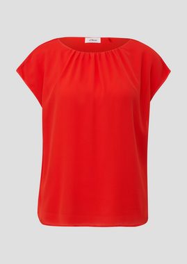 s.Oliver BLACK LABEL Kurzarmbluse Chiffonbluse mit Raffung