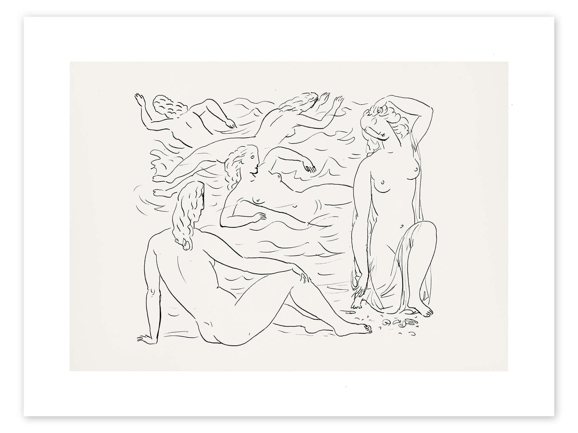 Posterlounge Wandbild Schwimmenden Frauen am Strand, Leo Gestel, erhältlich als Poster, Leinwandbild, Wandsticker oder Acrylglasbild