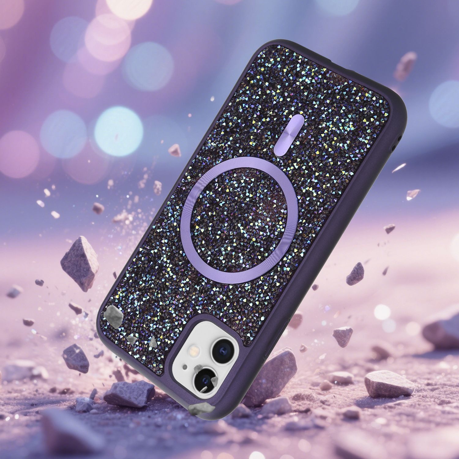 Cadorabo Handyhülle Apple iPhone 11, Hülle Schutzhülle Case Cover kompatibel mit Magsafe Diamant Glitzer