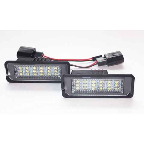LLCTOOLS KFZ-Ersatzleuchte LED Kennzeichenbeleuchtung Auto, E-geprüft mit geringem Verbrauch, Plug and Play, 2 St., kaltweiß, 6000K, für VW Golf 4, 5, 6, 7 Limo + Cabrio - CAN-Bus
