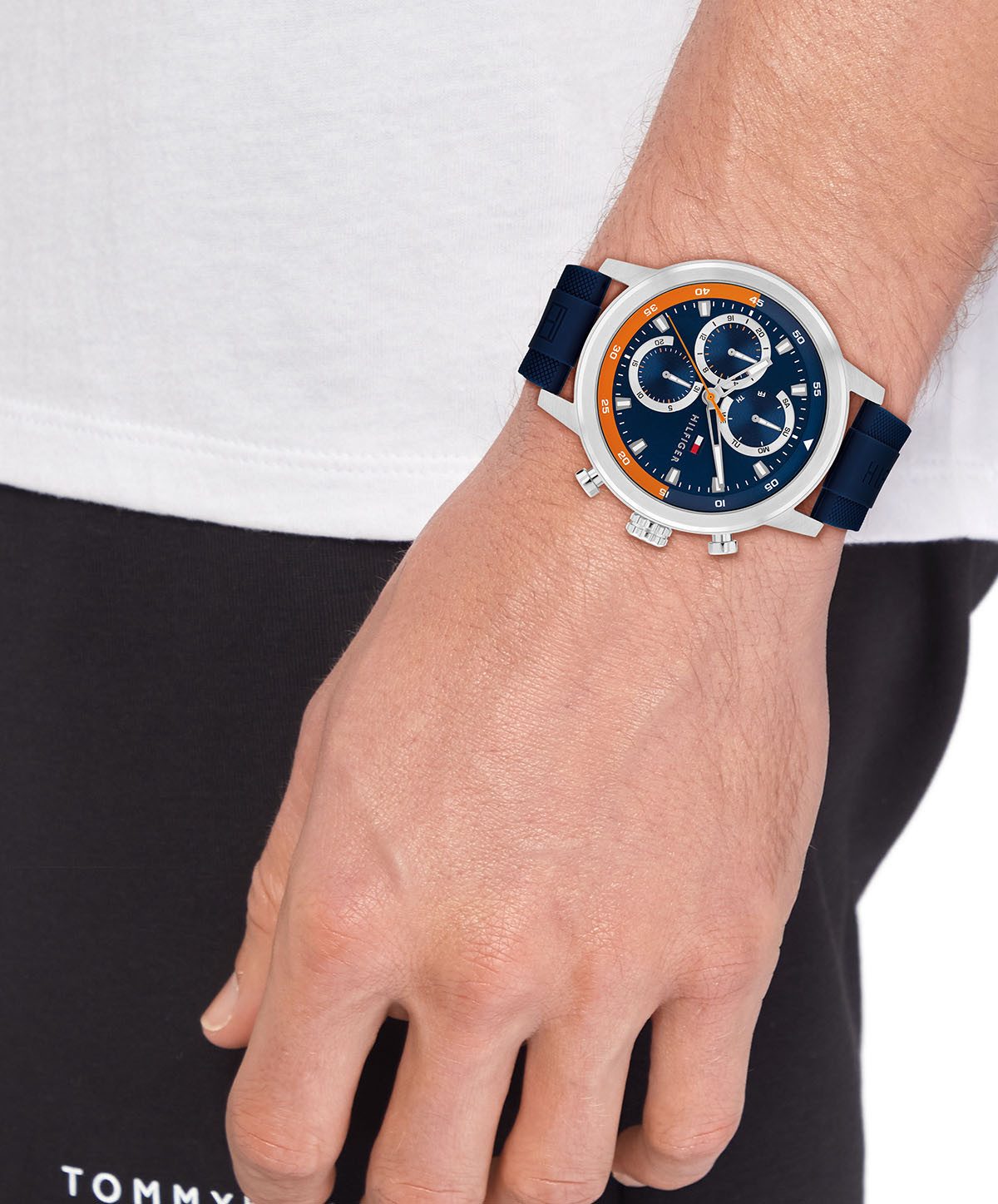 Tommy Hilfiger Multifunktionsuhr ROCKY 1792177, Quarzuhr, Armbanduhr, Herrenuhr, Silikonarmband, analog