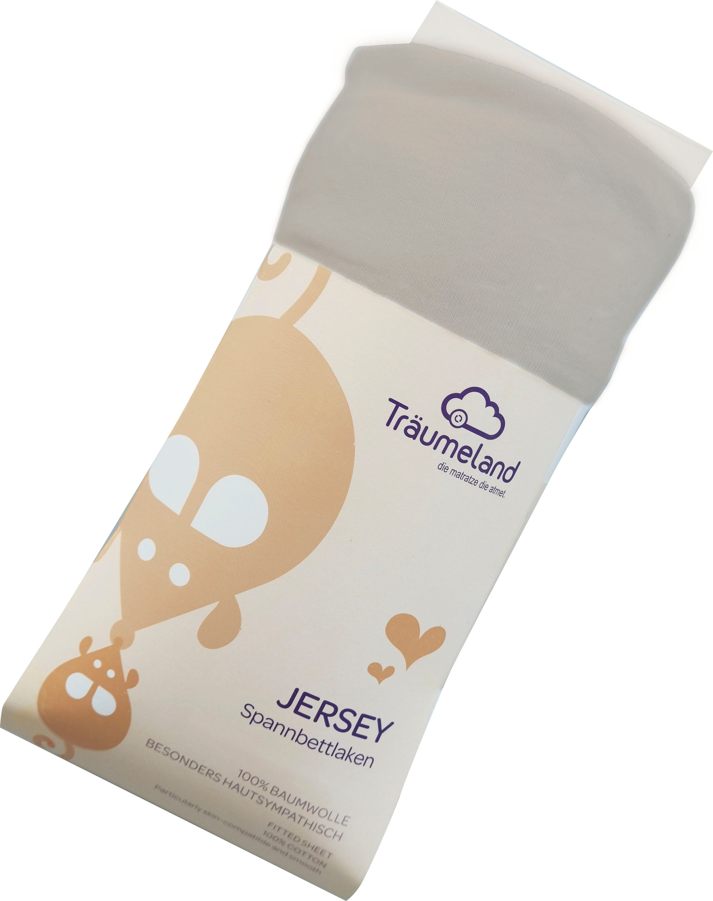 Träumeland Bettlaken kuschelweiches Spannbetttuch Jersey, Jersey, Gummizug: rundum, (1 Stück), aus 100% kuscheliger Baumwolle