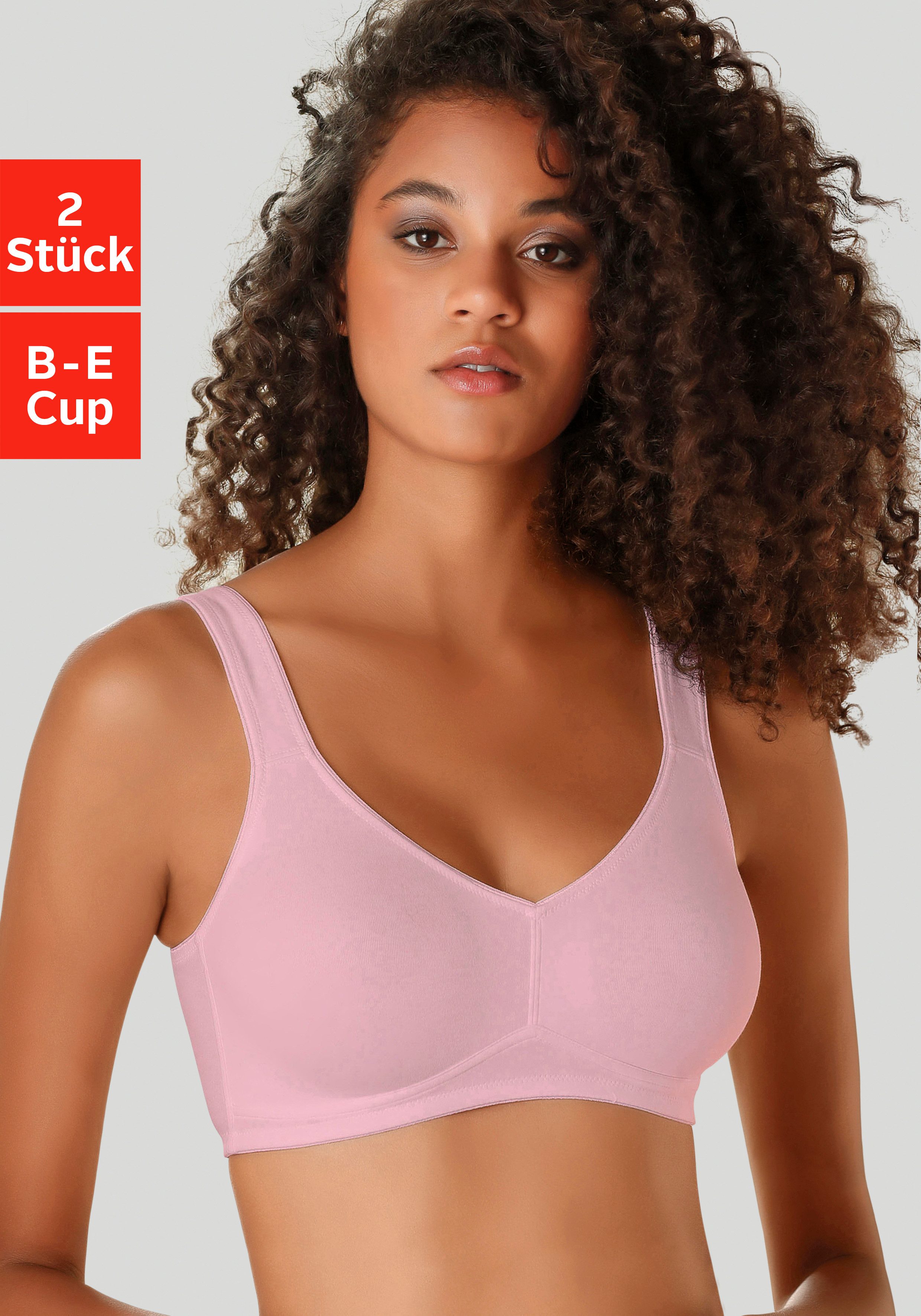 petite fleur Soft-BH (Packung, 2 Stück) ohne Bügel, aus weicher Baumwolle