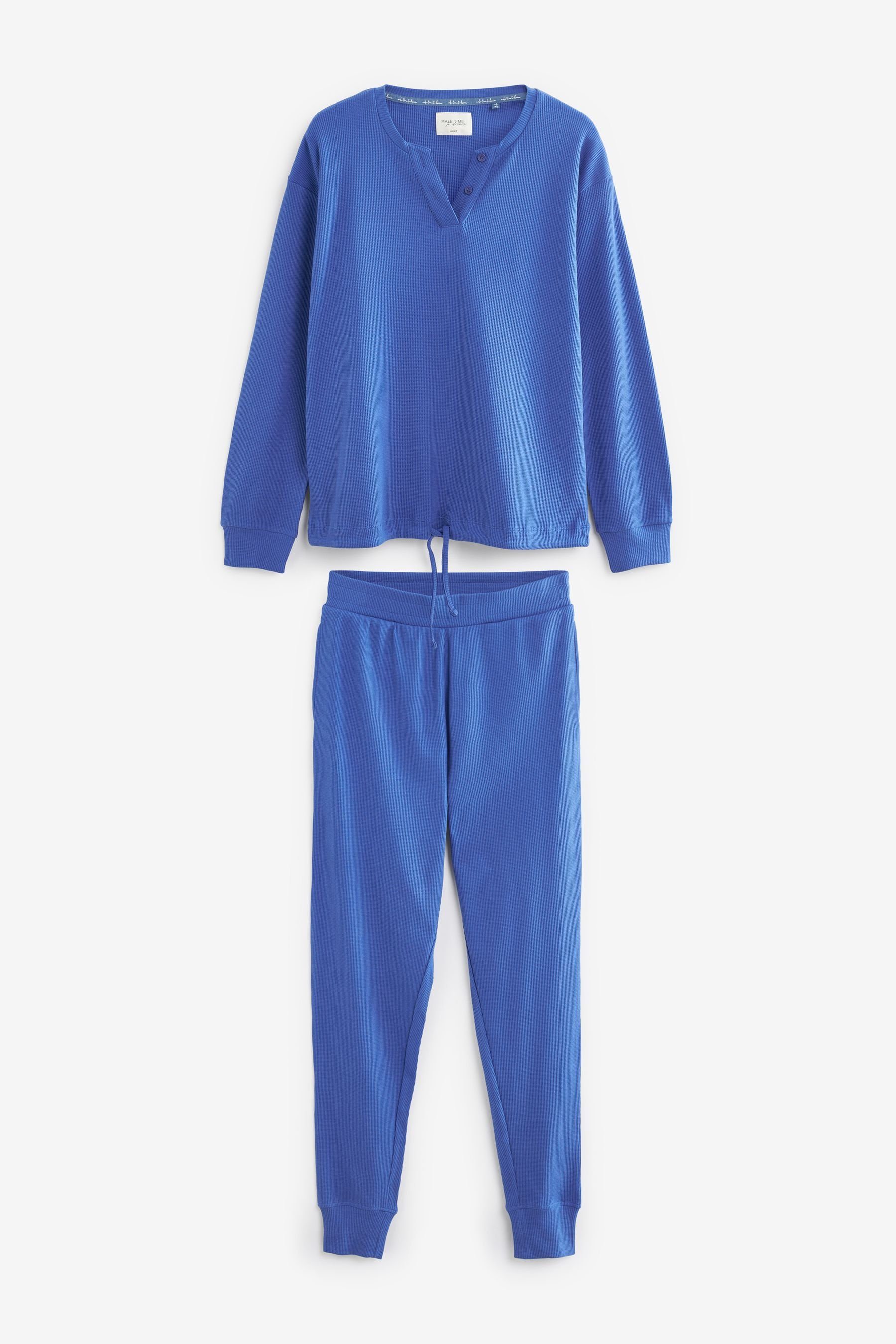 Next Pyjama Schlafanzug mit Waffelstruktur aus Baumwollmix (2 tlg)