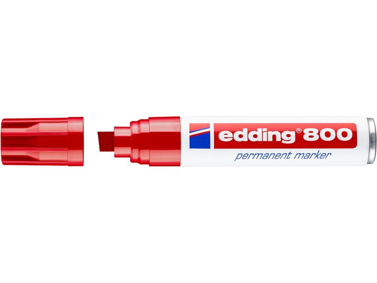 edding Permanentmarker Permanentmarker 800 Keilspitze 4-12 mm Rot, nachfüllbar, geruchsarm, lichtbeständig
