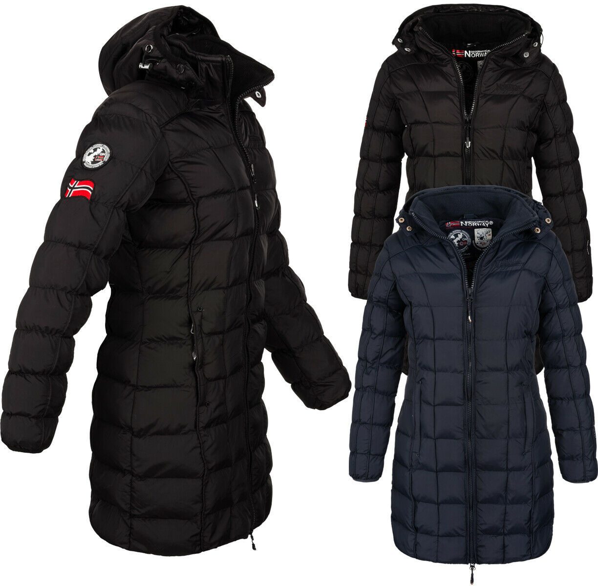 Geographical Norway Steppjacke Damen Winter Jacke Mantel Parka Steppjacke Steppmantel Wintermantel – Bild 3 von 5