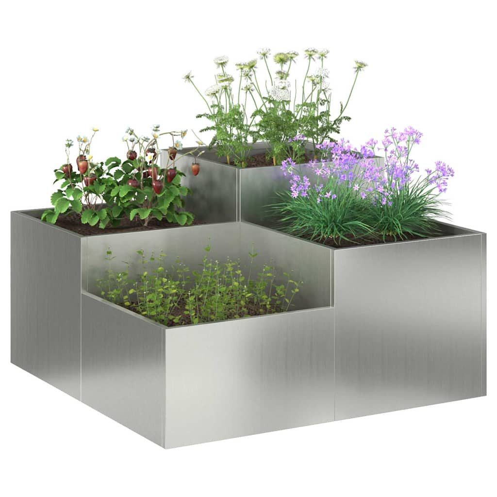 vidaXL Blumentopf Gartenblumentopf Silber 100 x günstig online kaufen