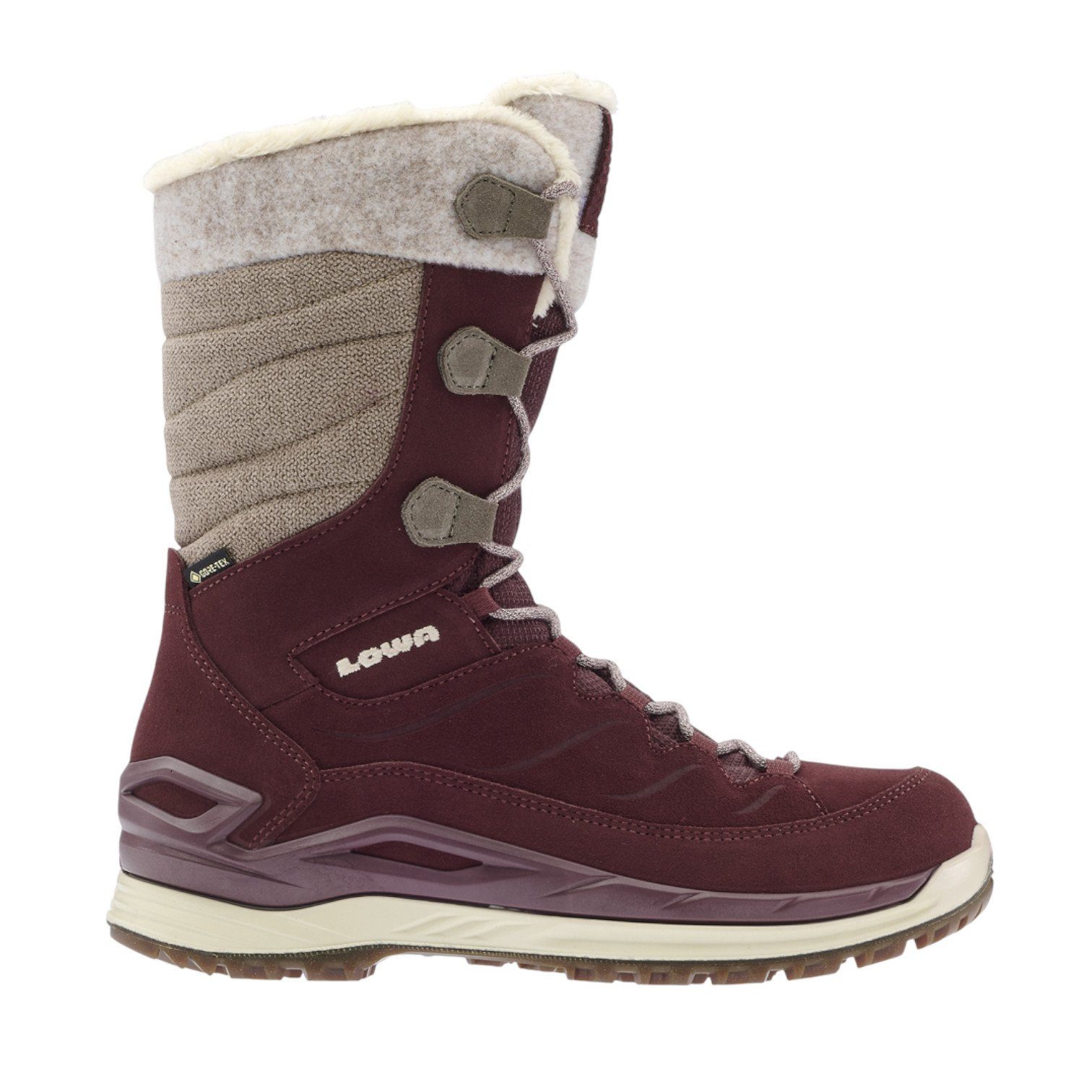 Lowa Barina EVO GTX (Veloursleder, wasserdicht) 2025 rot/beige Damen Winter günstig online kaufen