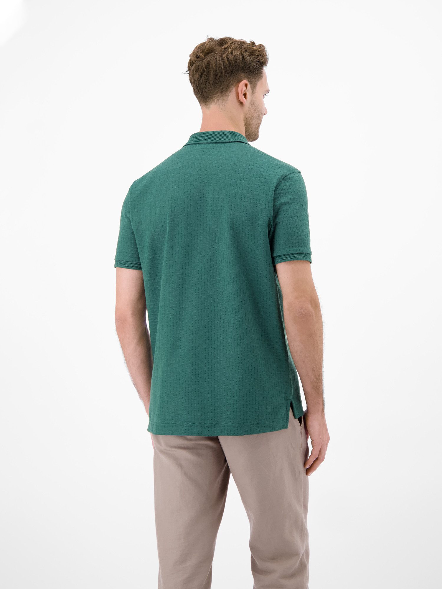 LERROS Poloshirt Poloshirt mit Reißverschlusskragen in Strukturqualität