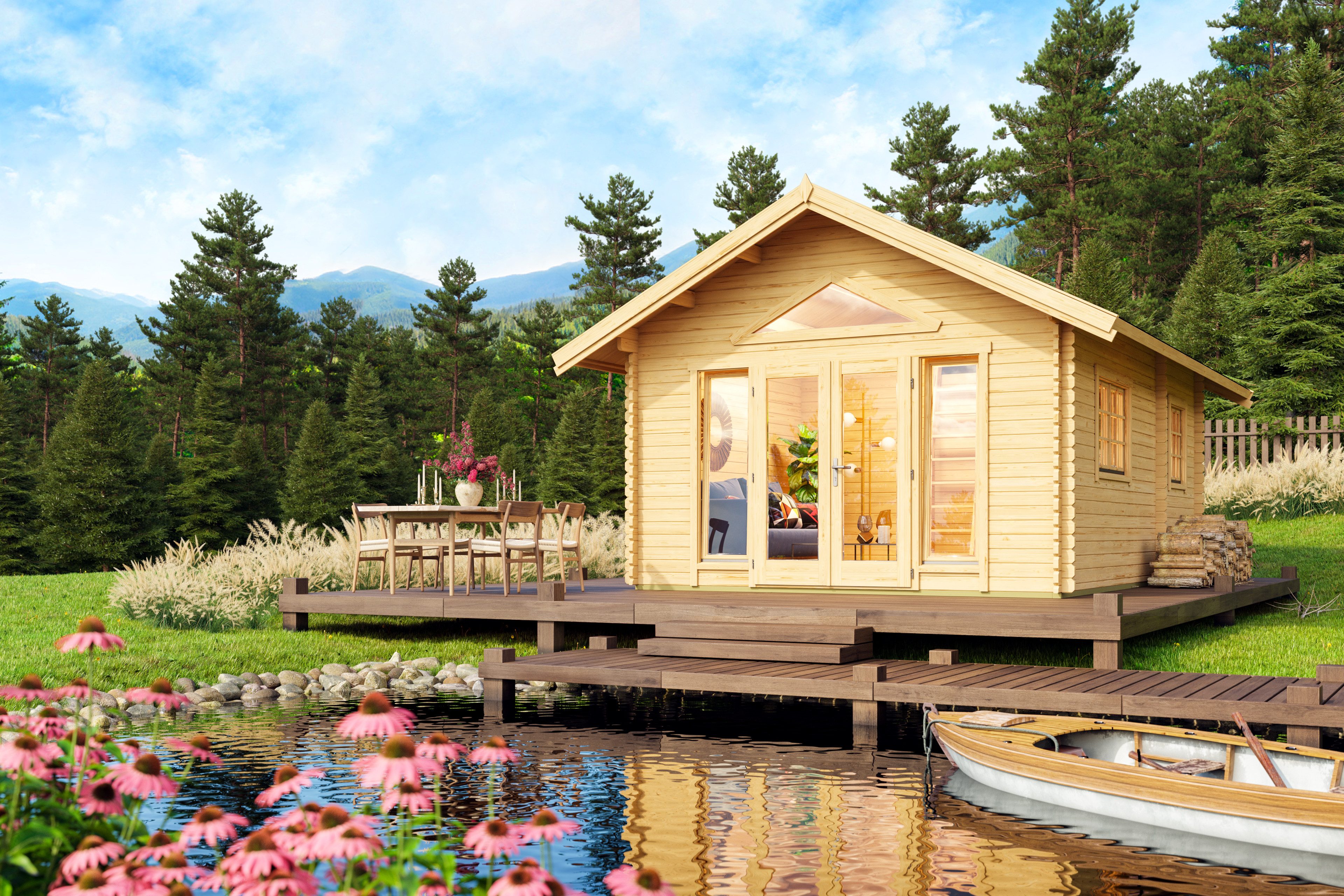 Nordic Holz Gartenhaus CAROLINE 2.2, BxT: 675x489,9 cm