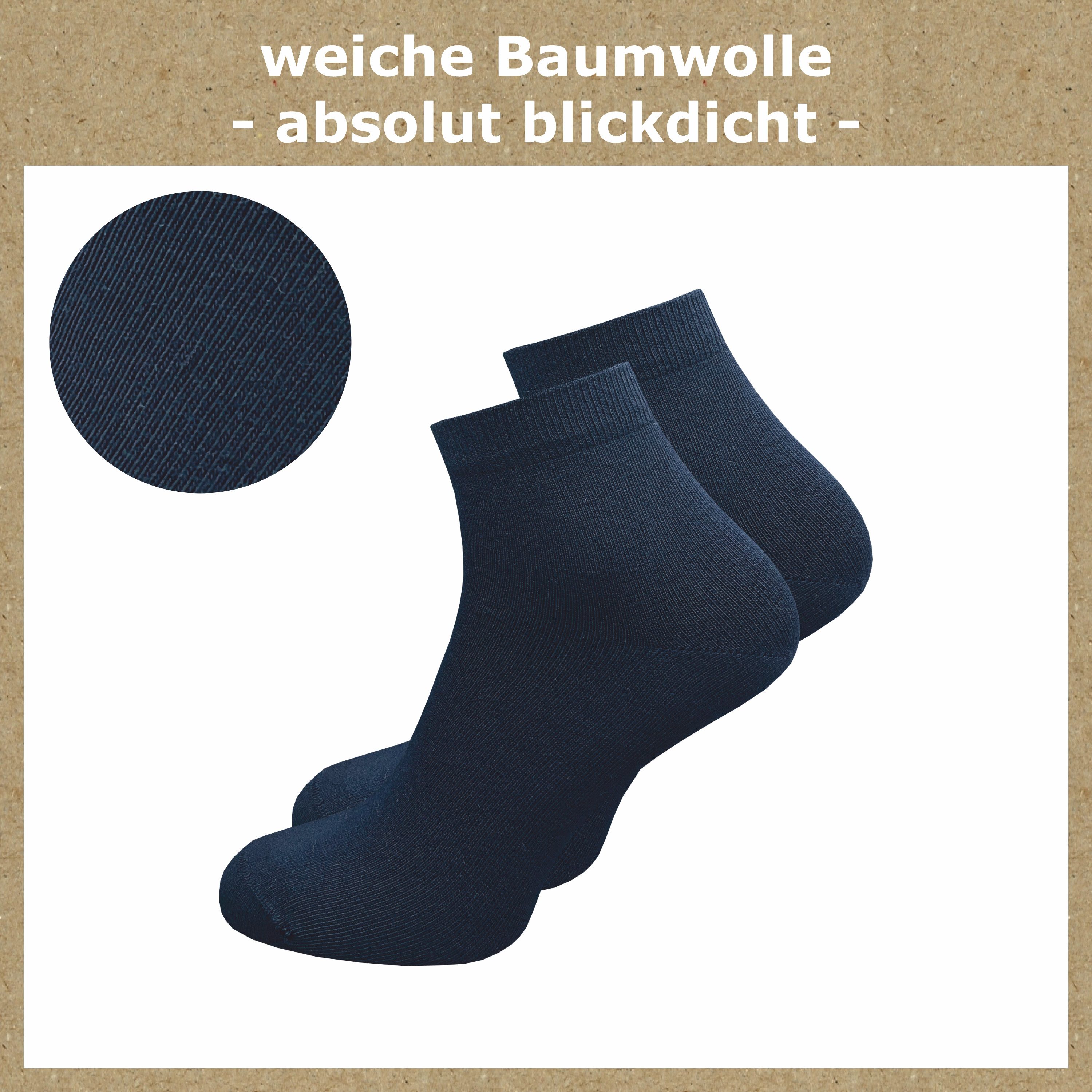 GAWILO Kurzsocken aus 100% reiner Baumwolle - Quartersocken für Herren (6-Paar) Schaft etwas länger als beim Sneaker - daher kein verrutschen