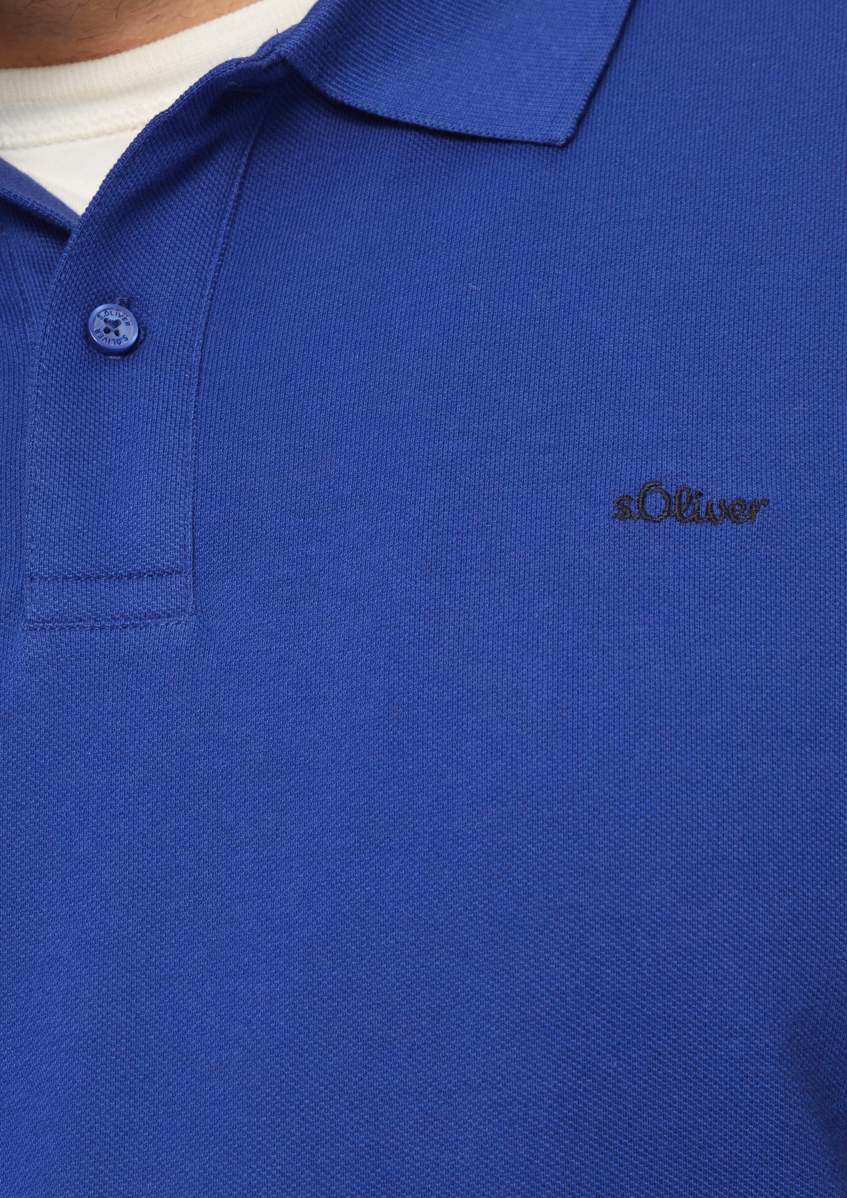 s.Oliver Kurzarmshirt Poloshirt aus Baumwollpiqué Stickerei günstig online kaufen