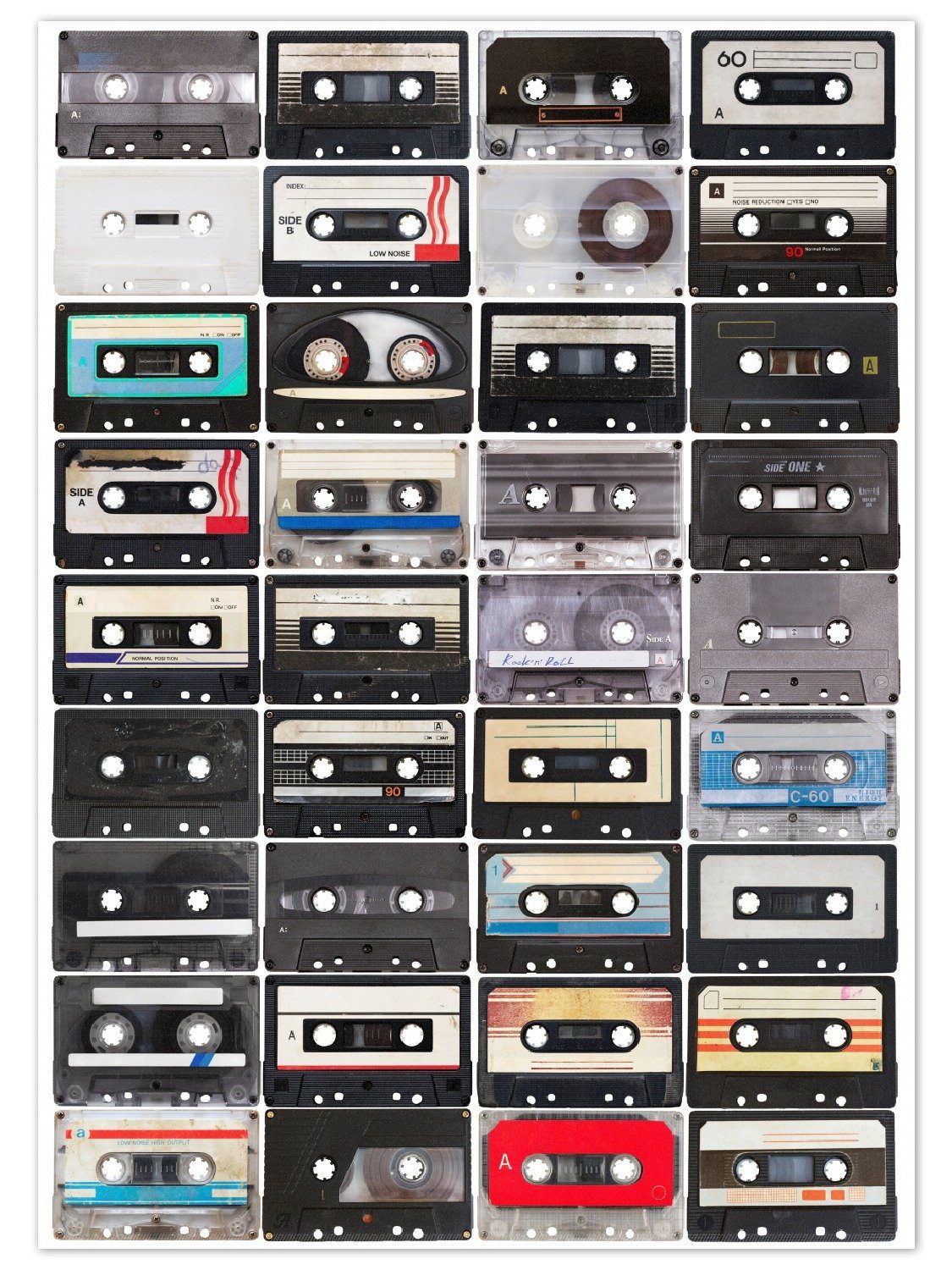 Wallario Teppich Retro Kassetten, rechteckig, rutschfest günstig online kaufen