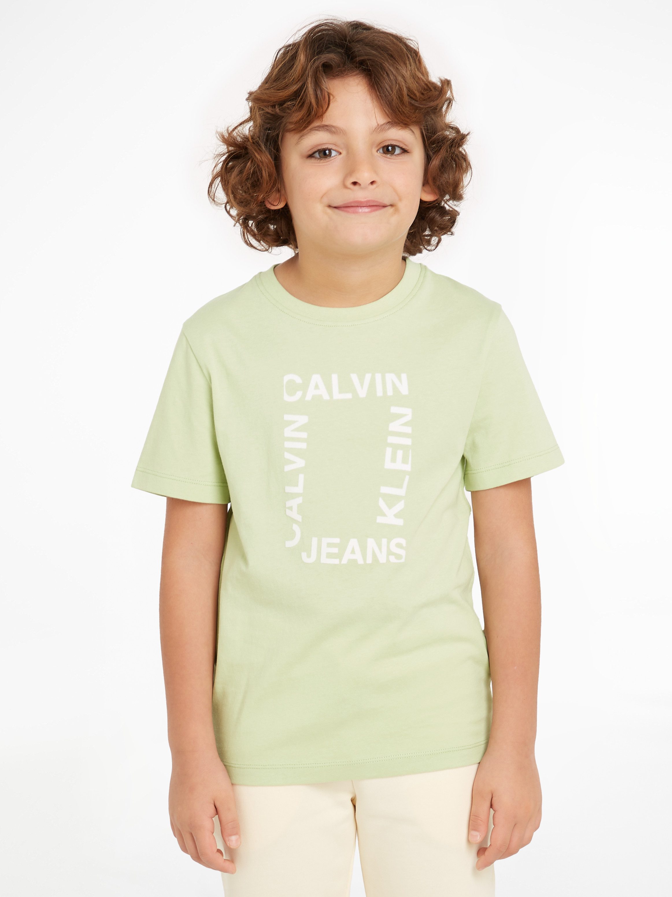 Calvin Klein Jeans T-Shirt MAXI HERO FLOCK LOGO T-SHIRT für Kinder bis 16 Jahre