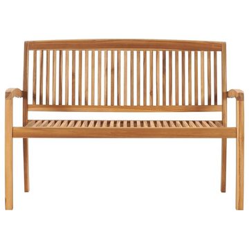 furnicato Gartenbank 2-Sitzer Stapelbar 128,5 cm Massivholz Teak