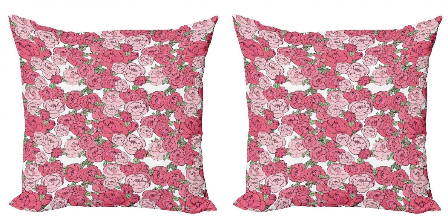 Kissenbezüge Modern Accent Doppelseitiger Digitaldruck, Abakuhaus (2 Stück), Romantische Rose Blumen Blüten Kunst