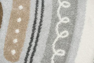 Kinderteppich Kinderteppich Herz Regenbogen grau braun, TeppichHome24, rechteckig, Höhe: 1.3 mm
