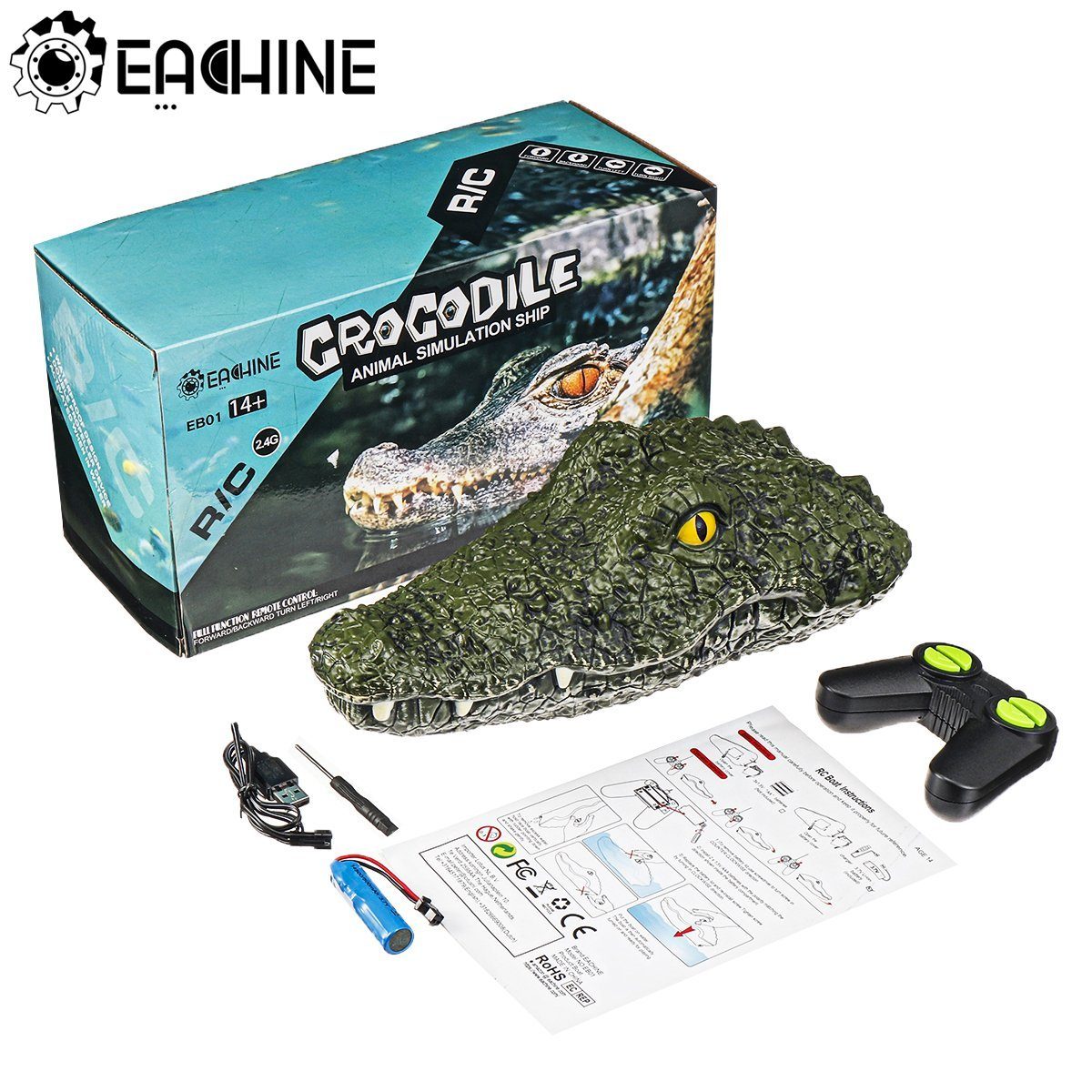 Eachine RC-Boot Crocodile! Animal Simulation Ship, schalten Sie nervige Badegäste aus und profitieren Sie von Ruhe.