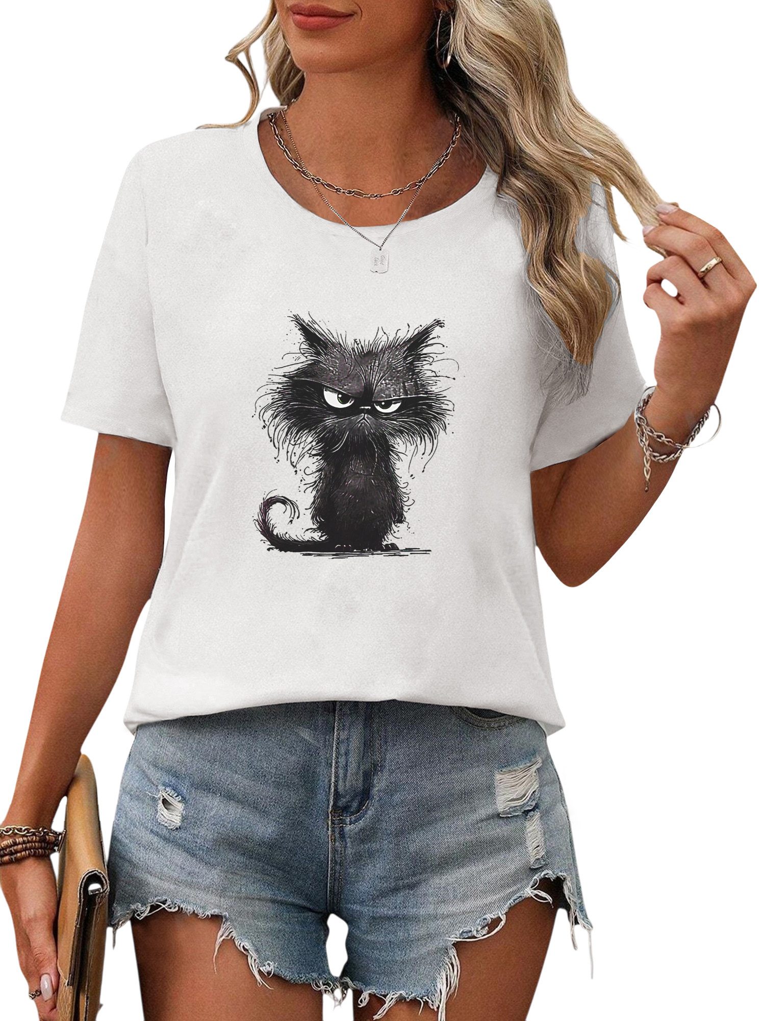 PYL Kurzarmbluse Damen Bequemes Sommer Kurzarmbluse günstig online kaufen