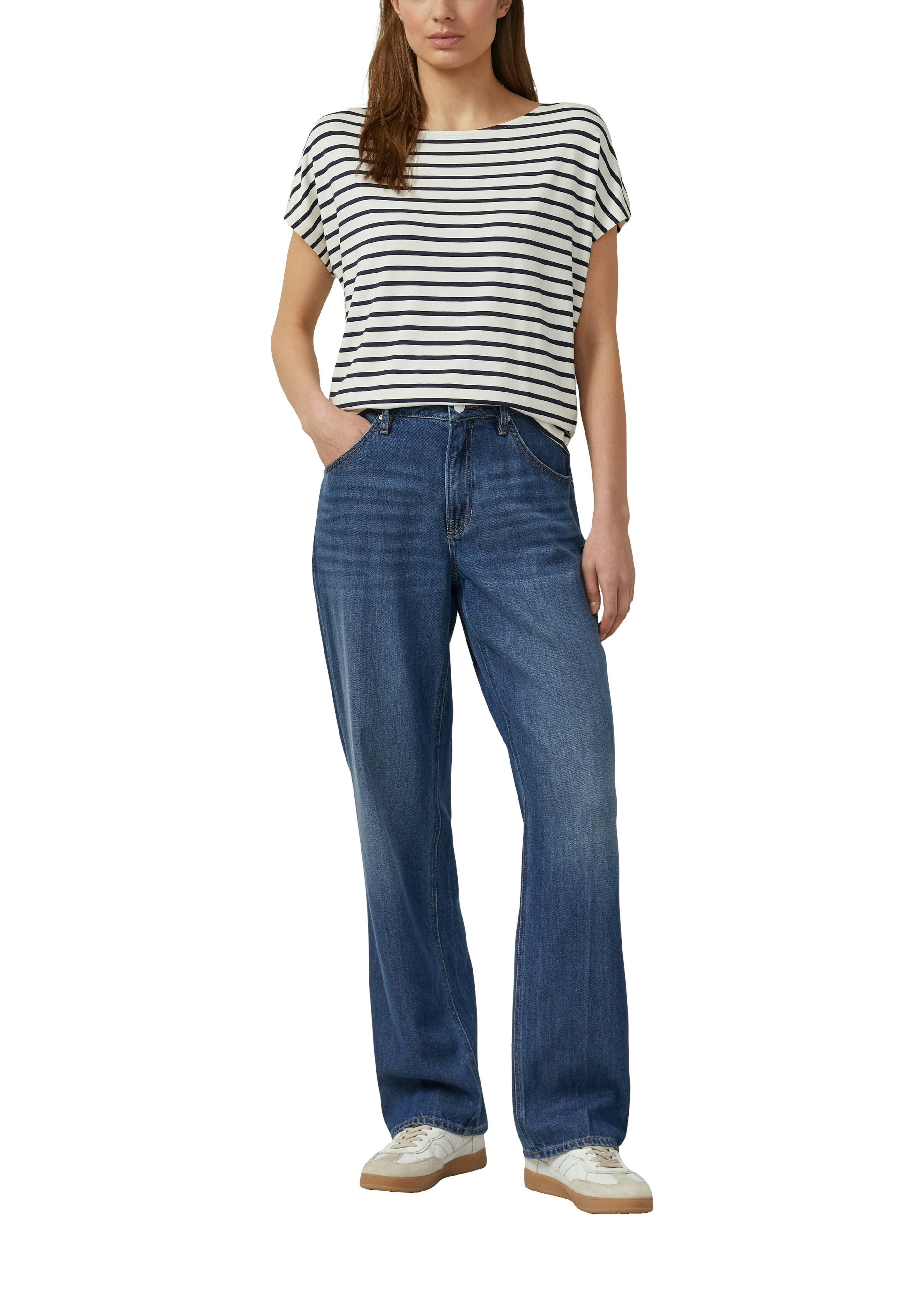 s.Oliver Kurzarmshirt Sommershirt mit grafischem Muster – Bild 3 von 4
