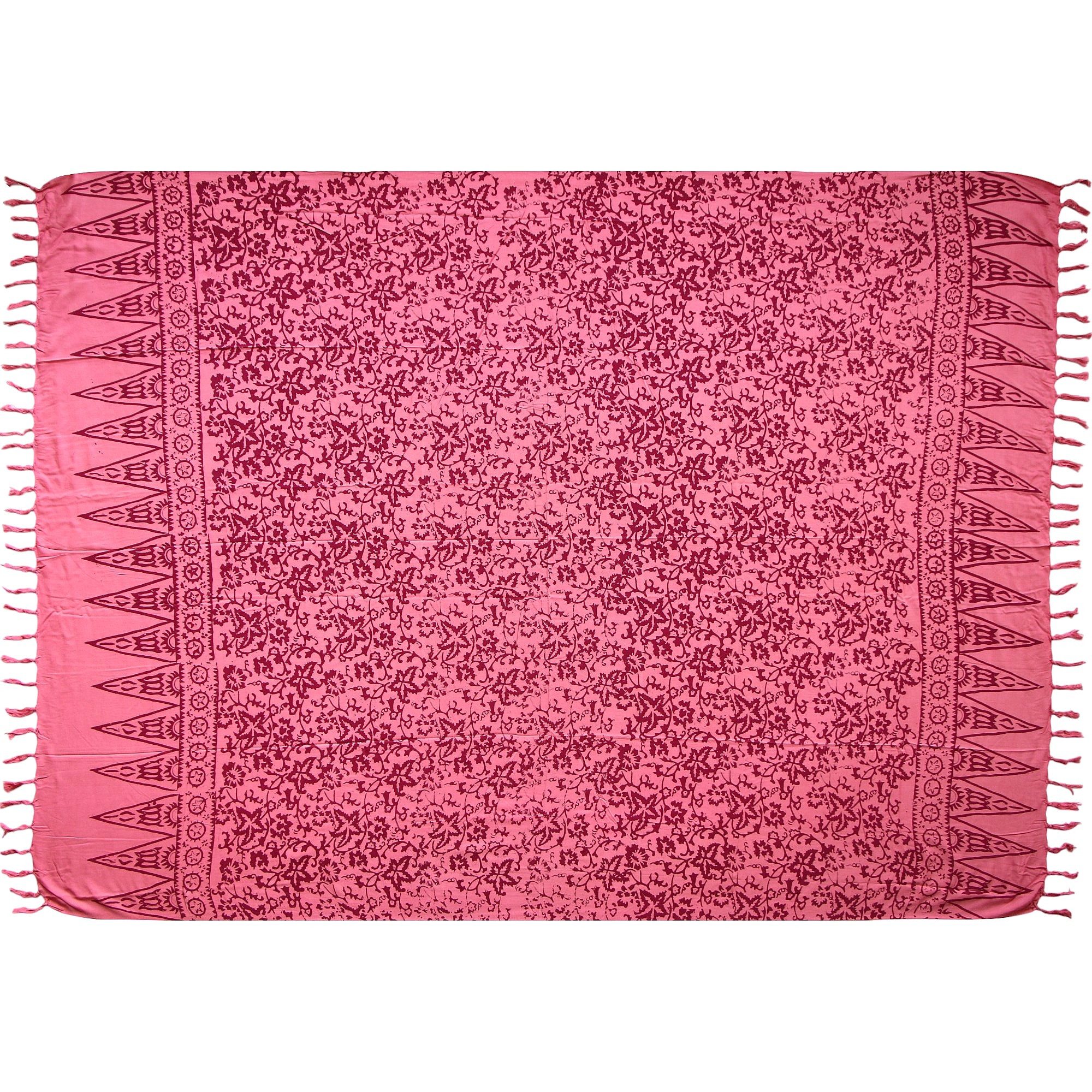 Wogeka Sarong blickdichter Sarong rosa pink als Strandtuch Strandkleid Wickelrock