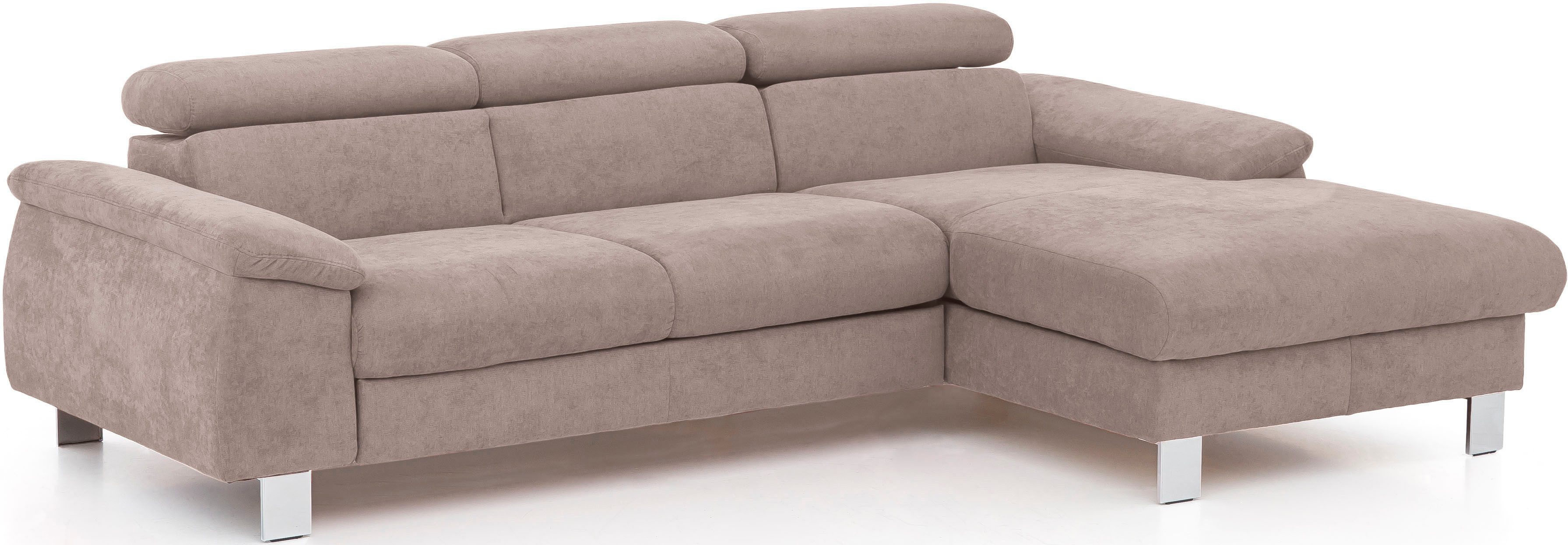 COTTA Ecksofa Komaris L-Form, B: 244 cm, mit Kopfteilverstellung, optional Bettfunktion, Bettkasten & Licht