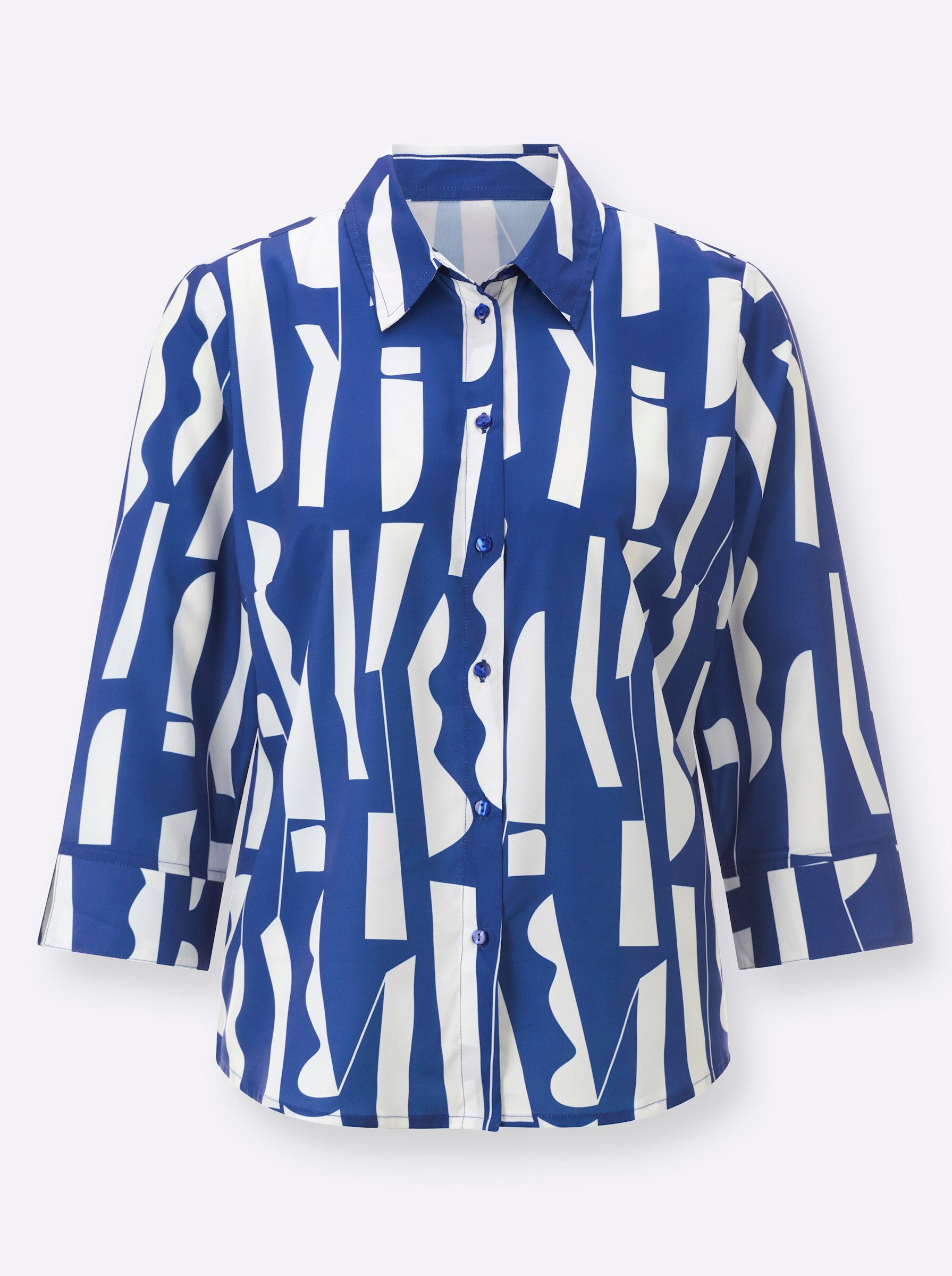 Klassische Bluse Hemdbluse 3/4-Arm