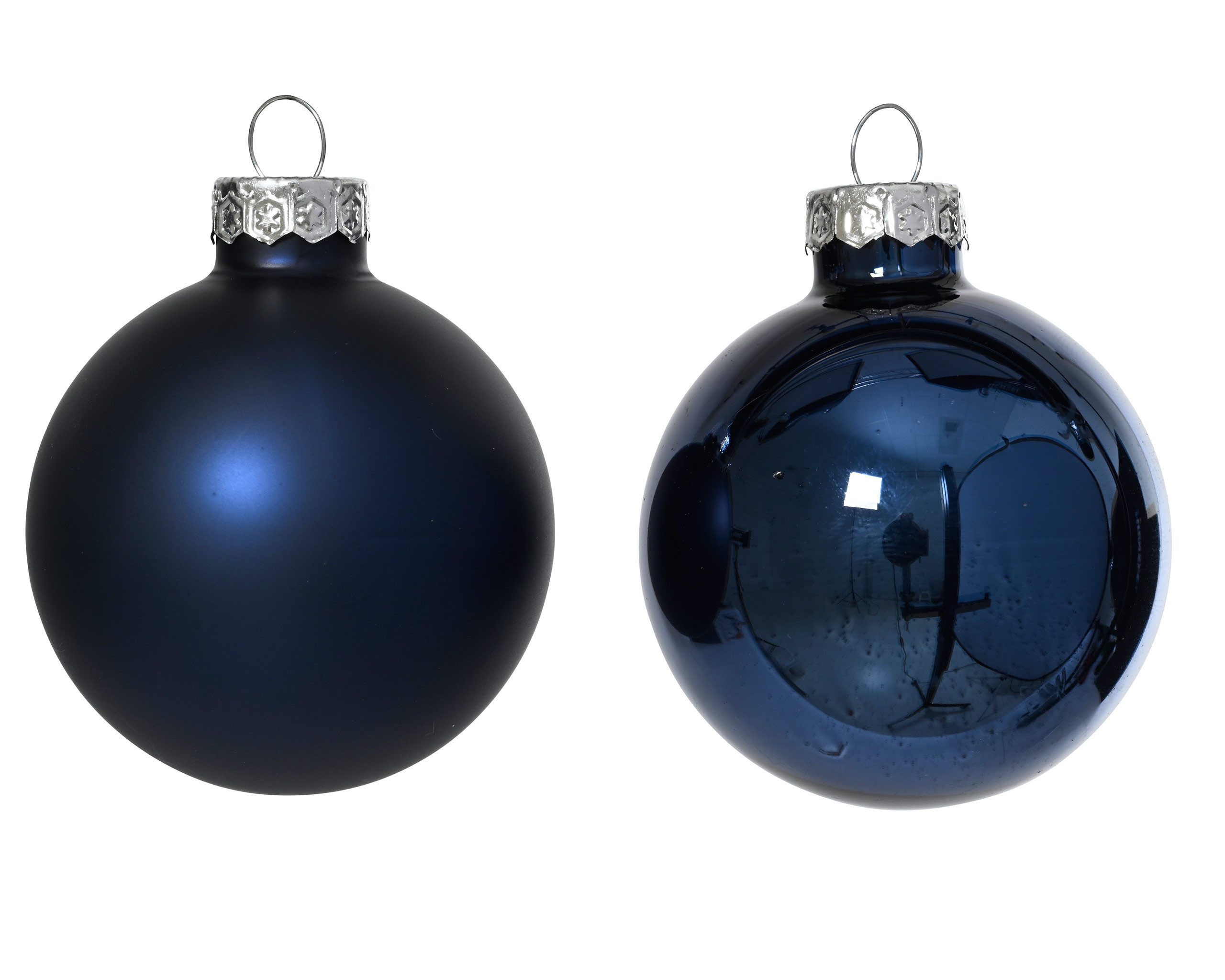 Kaemingk Weihnachtsbaumkugel, Weihnachtskugeln Glas 6cm x 10 Stück - Nachtblau