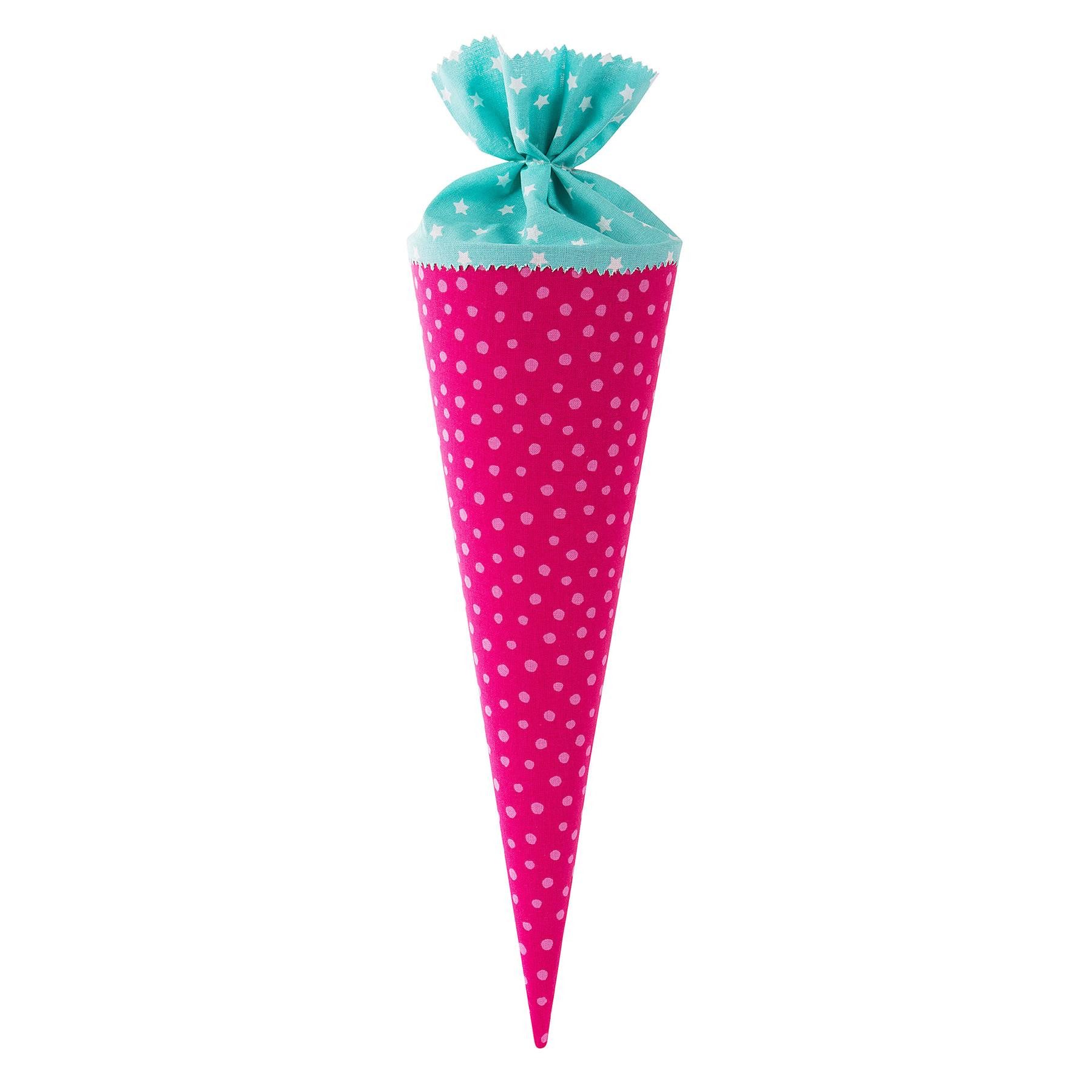 Goldbuch Schultüte Goldbuch Stoff-Schultüte pink - 35cm, Verschluss Stoff