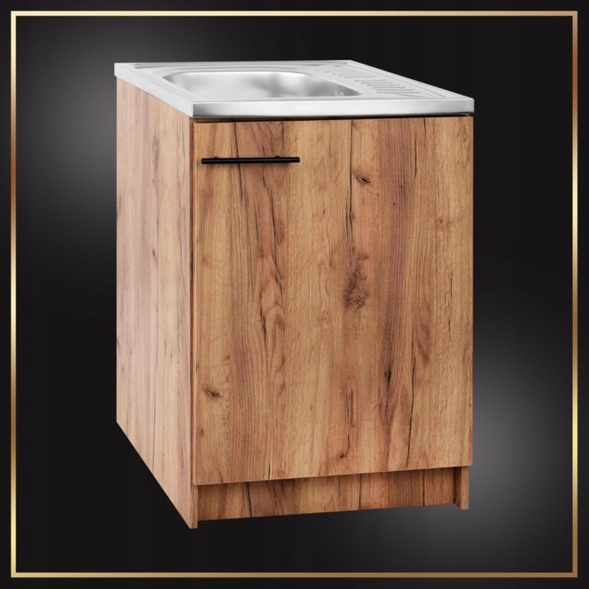 STAMAR Spülenschrank Küchenschrank 60cm Eiche Gold günstig online kaufen