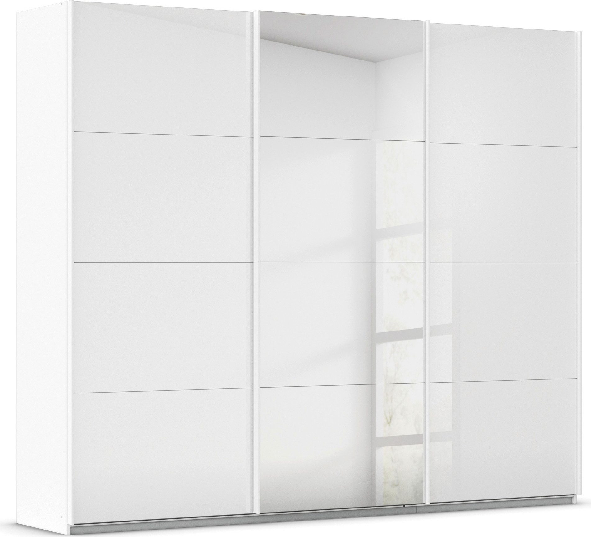 OTTO home Schwebetürenschrank Kleiderschrank Kleiderschränke Schrank Garderobe AGORDO mit Glasfront (Breiten 203/271/315/360 cm, Höhen 210/229 cm) durchdachte Innenausstattung, in 4 Breiten und 2 Höhen MADE IN GERMANY
