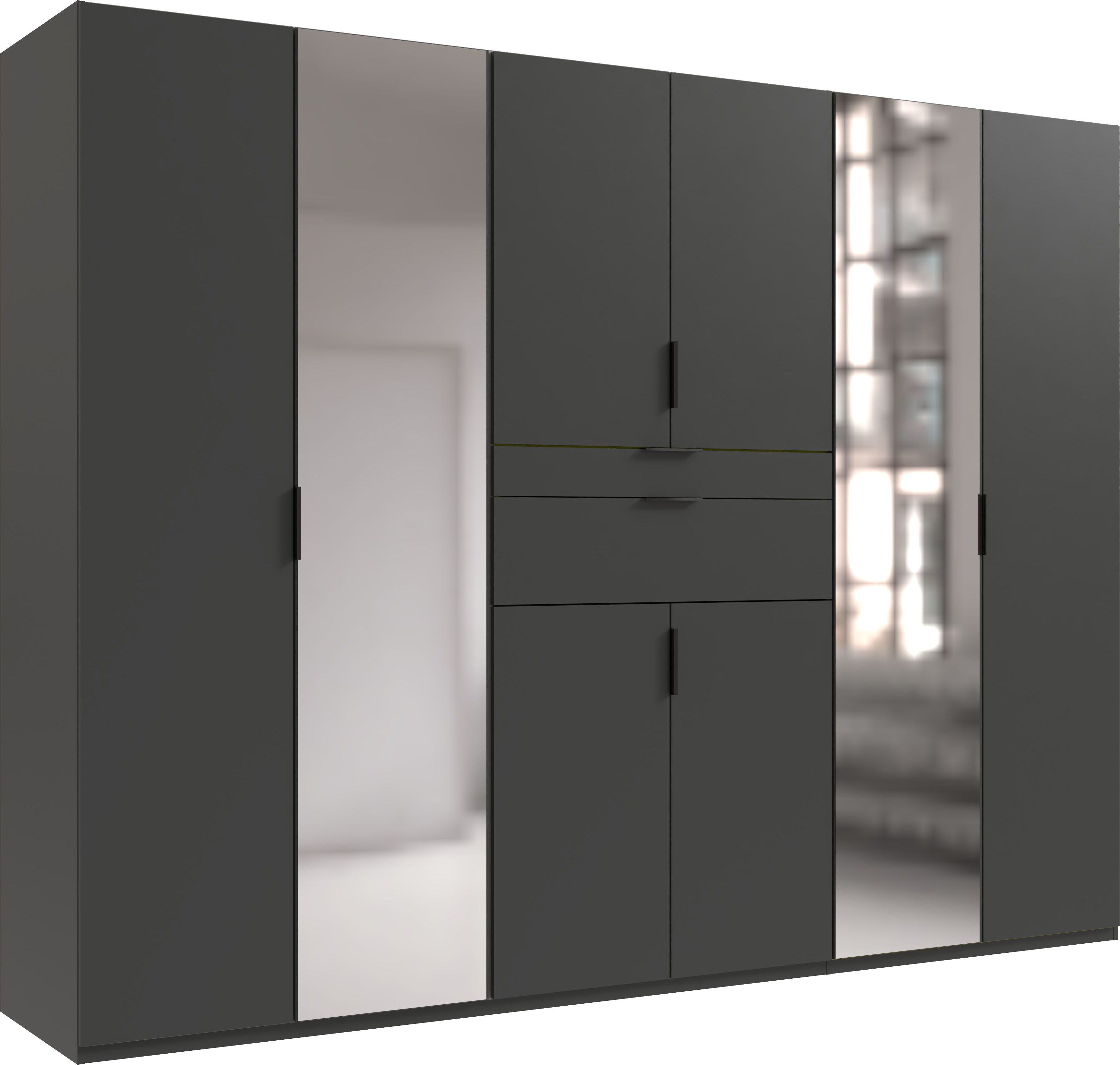 Wimex Drehtürenschrank Moldau Kleiderschrank mit Spiegel Schlafzimmerschrank Wähle deine Innenausstattung fertig konfiguriert im Schrank