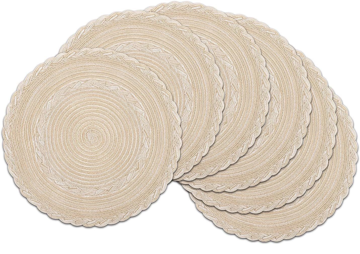 BYSURE Platzset, (6-St), 6er Set Runde Platzsets Tischmatten Tischsets Abwa günstig online kaufen