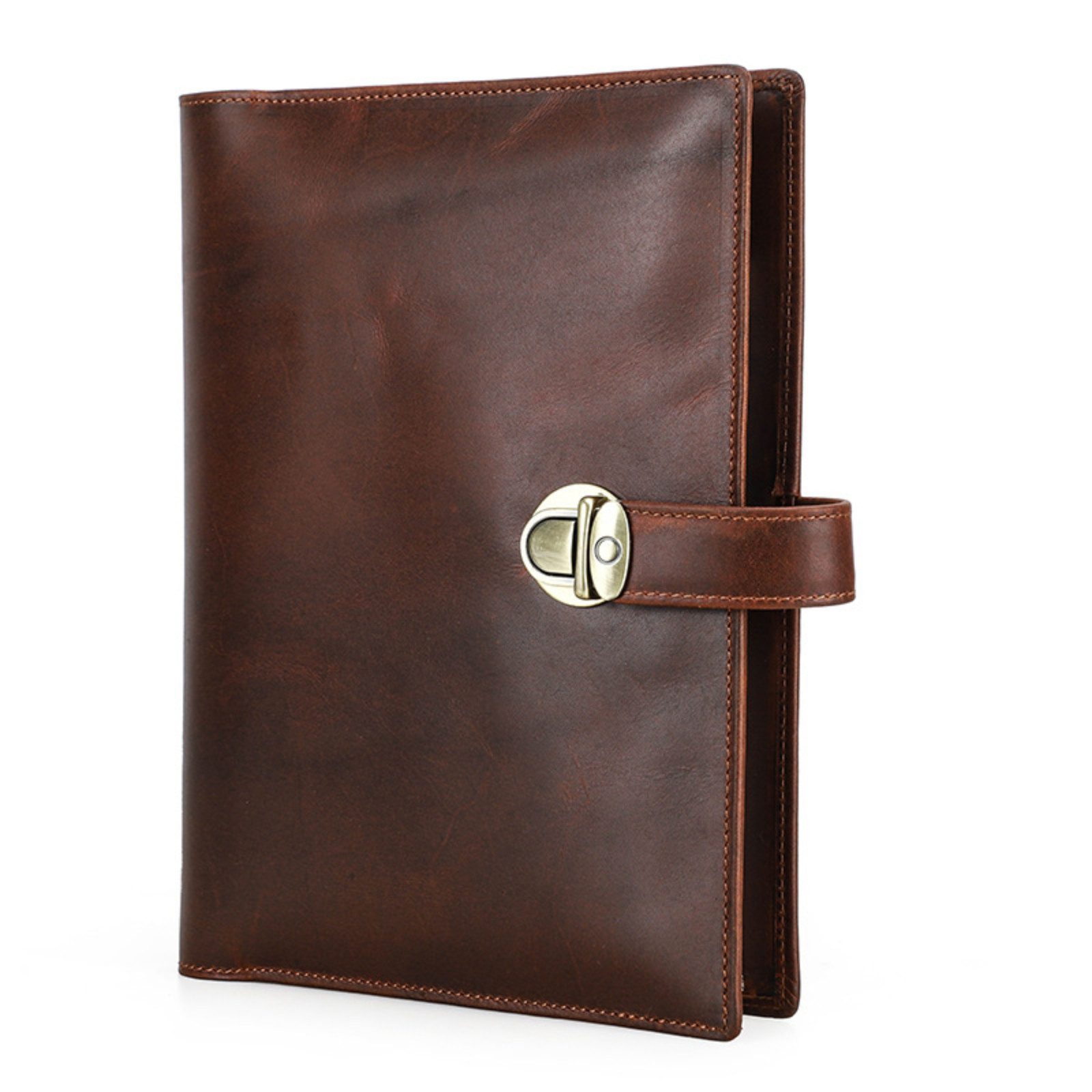 YUBRO-STUDIO Dokumententasche Handgefertigte A5 Leder Notizbuchhülle günstig online kaufen