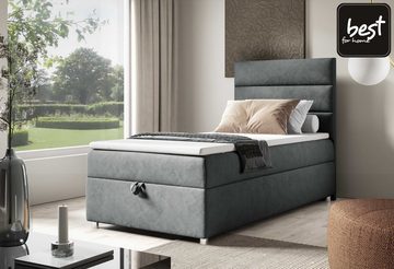 Best for Home Boxspringbett mit Bettkasten Trinity K-4 SINGLE Bonellfederkern inkl. Topper, mit Lieferung