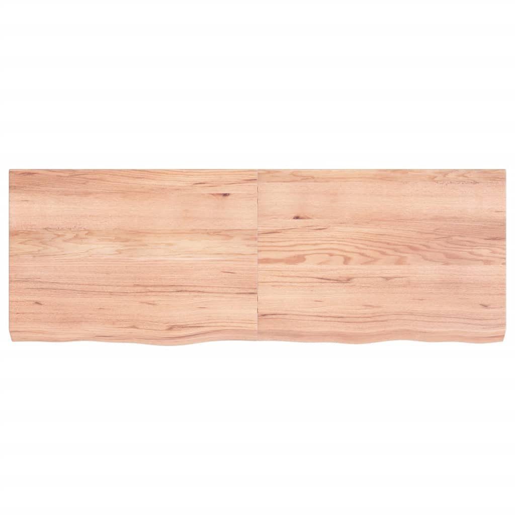 furnicato Tischplatte Eiche 140x50x(2-6)cm Behandelt Hellbraun Massivholz