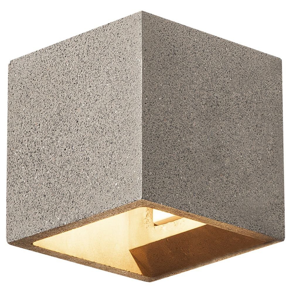 SLV Wandleuchte Solid Cube Wandleuchte, QT14, schwarzer Sandstein, max. 25W, keine Angabe, Leuchtmittel enthalten: Nein, warmweiss, Wandleuchte, Wandlampe, Wandlicht