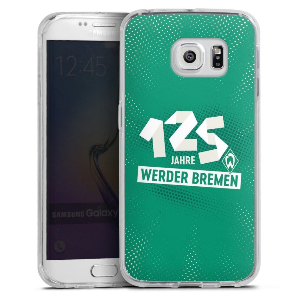 DeinDesign Handyhülle 125 Jahre Werder Bremen Offizielles Lizenzprodukt, Samsung Galaxy S6 Edge Silikon Hülle Bumper Case Handy Schutzhülle