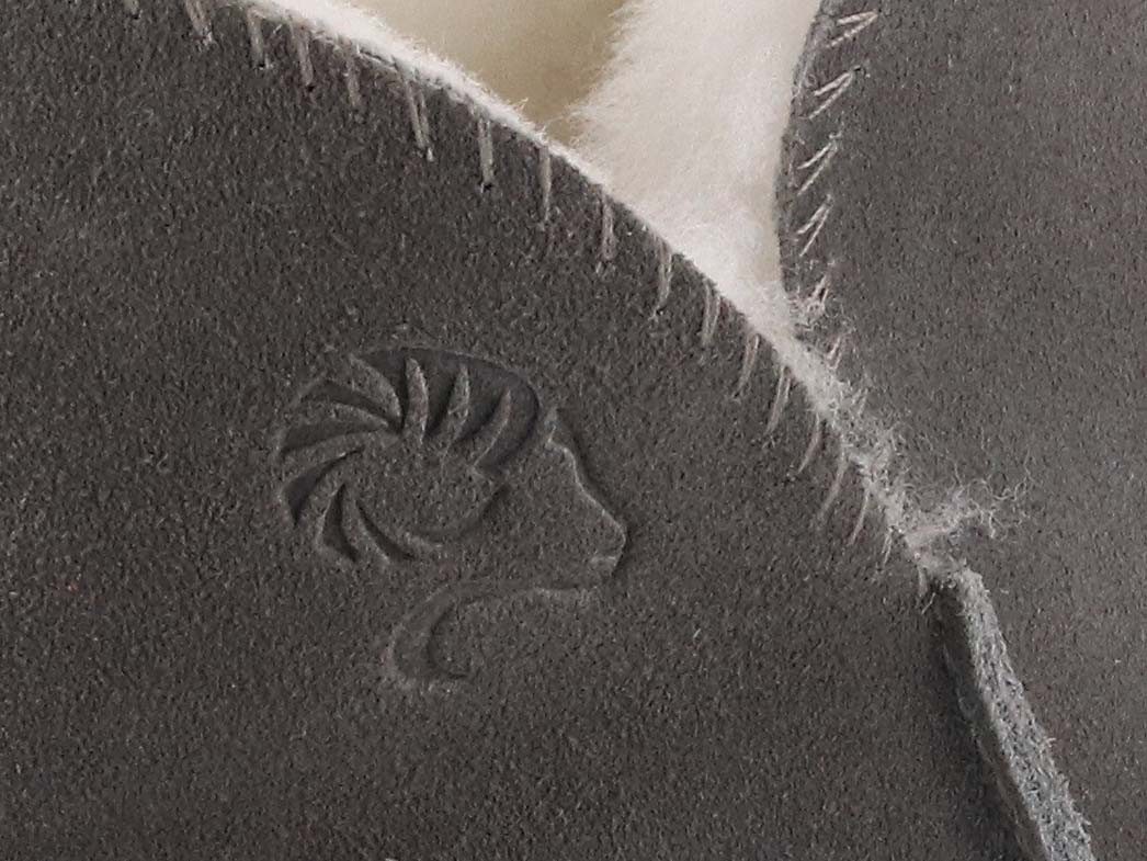 LAMMBOCK Shearlock Lammfell Hausschuhe für Damen Herren, grau Hausschuh Winterhausschuhe aus Lammfell, temperaturregulierend