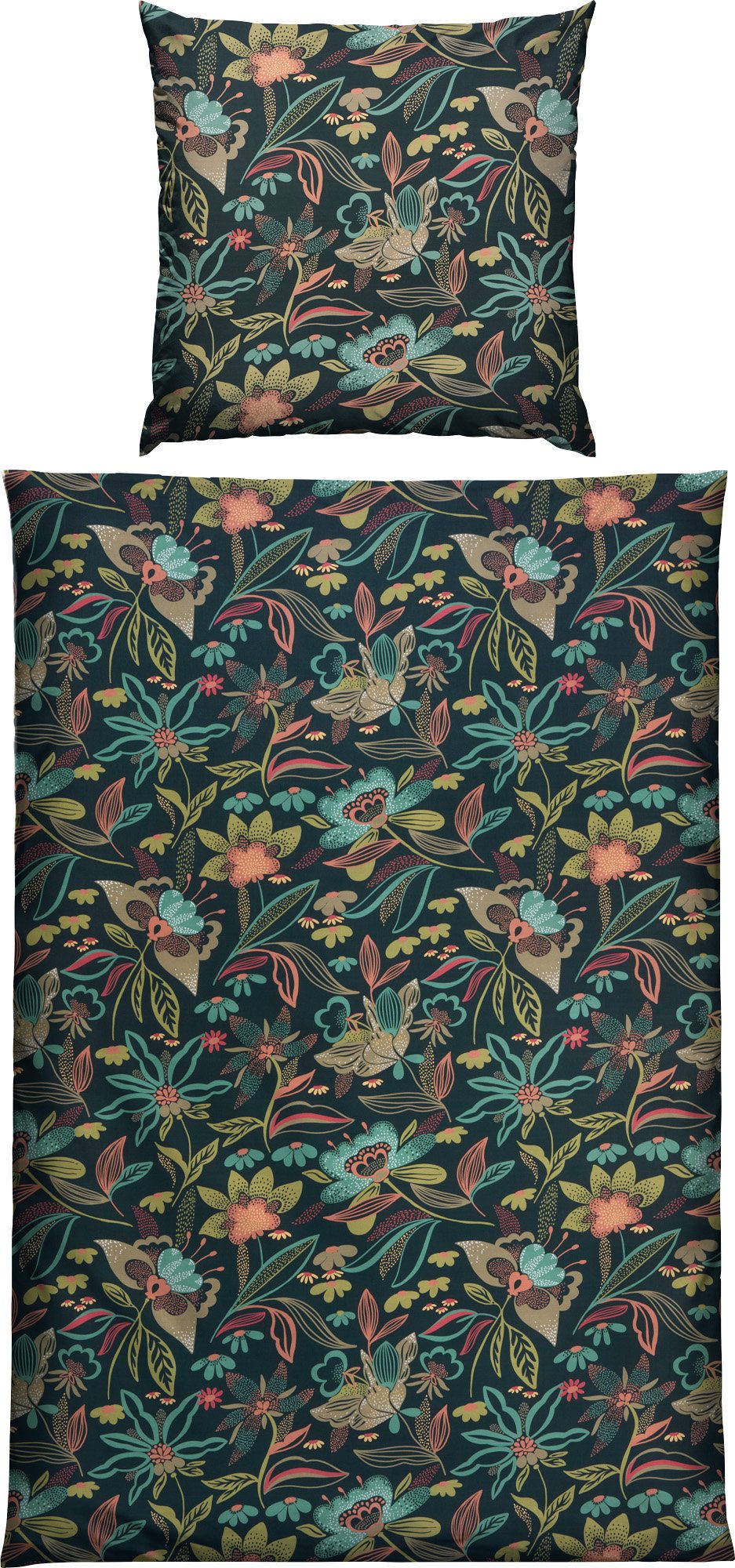 REDBEST Bettwäsche Bettwäsche, Mako-Satin, Satin Blumen