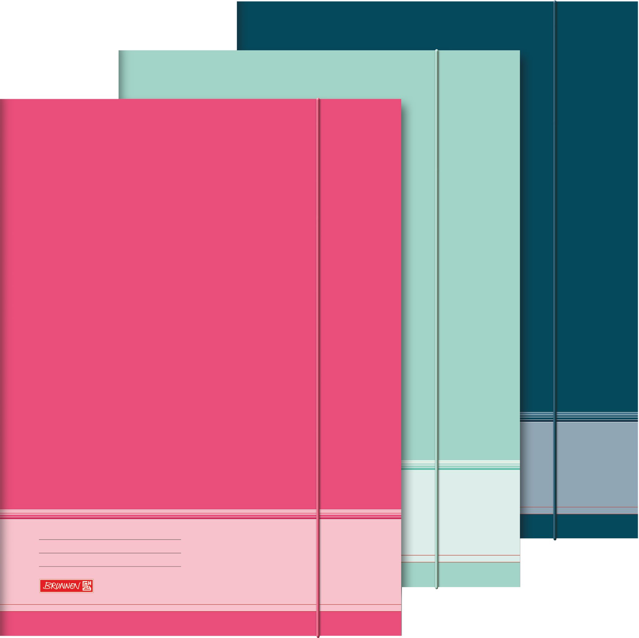 BRUNNEN Schulheft Brunnen Sammelmappe A3 Trend mit Gummizug sortiert