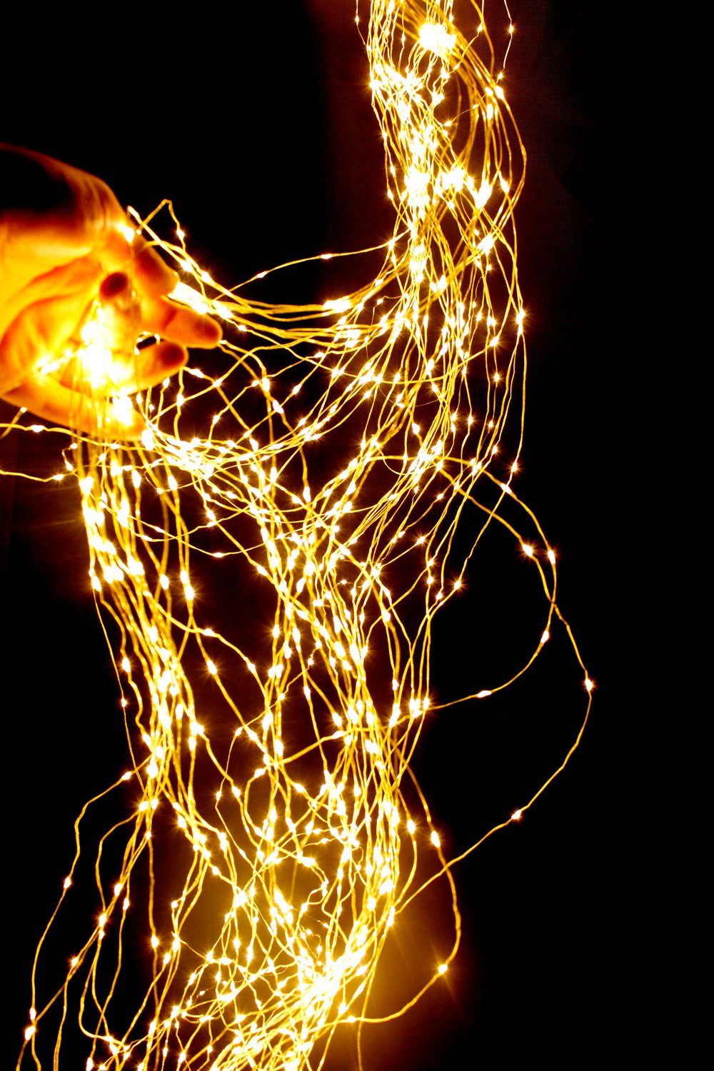Arnusa LED-Lichterkette Lichterbündel Lichterschweif warmweiß 1440 LED'S, 1440-flammig, Weihnachtsdekoration für Innen und Außen